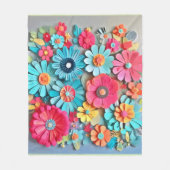 Kleurrijk papier bloemkunst fleece deken (Voorkant)