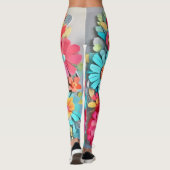 Kleurrijk papier bloemkunst leggings (Achterkant)