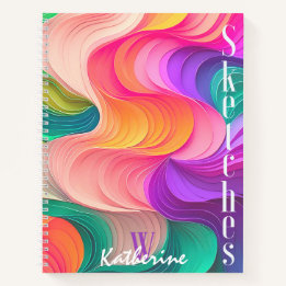 Kleurrijk papier golven abstract patroon schetsboe notitieboek