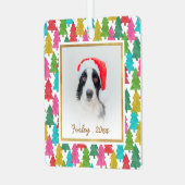 Kleurrijk papier kerstbomen huisdier foto metalen ornament (Voorkant links)