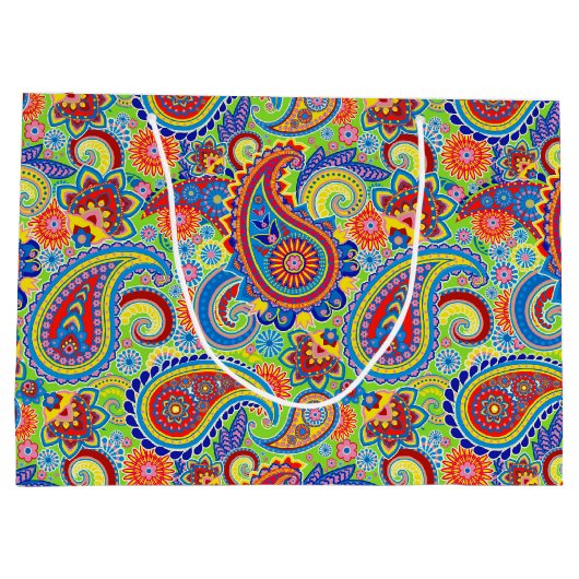 Kleurrijk papier voor etnisch patroonpapier groot cadeauzakje (Achterkant)