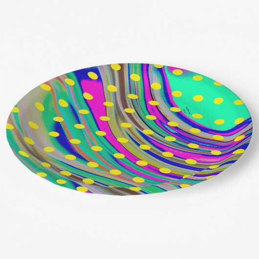 kleurrijk papieren bordje (Gekanteld)