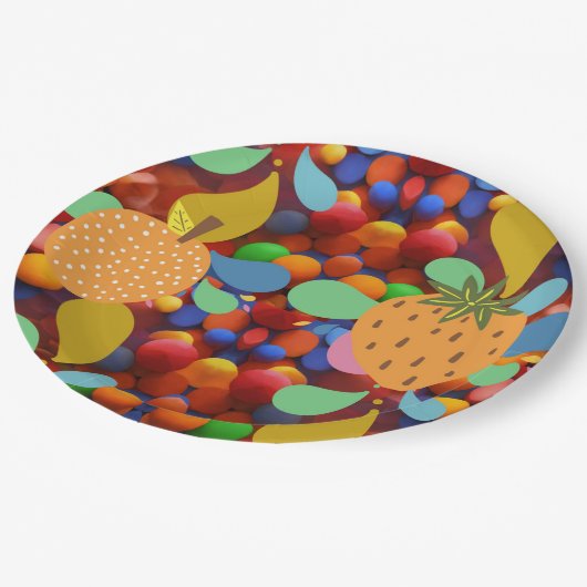 kleurrijk papieren bordje (Gekanteld)