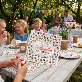 Kleurrijk papieren feestservet met lieveheersbeest servet