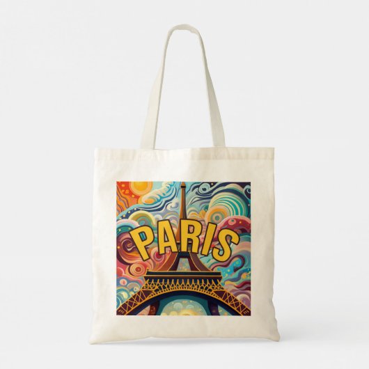 Kleurrijk PARIJS en Parijse Leven Tote Bag (Achterkant)