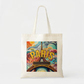 Kleurrijk PARIJS en Parijse Leven Tote Bag (Voorkant)