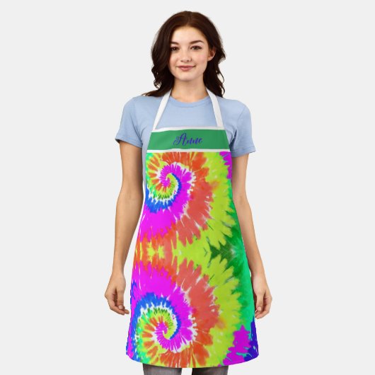 KLEURRIJK PAS STROPDAS-DYE DESIGN Schort (Gedragen)