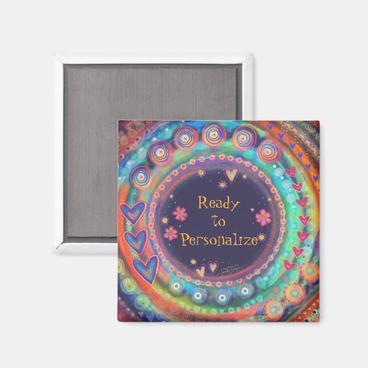 Kleurrijk Pas uw eigen Inspirativity Trendy aan Magneet (Voorkant / Achterkant)