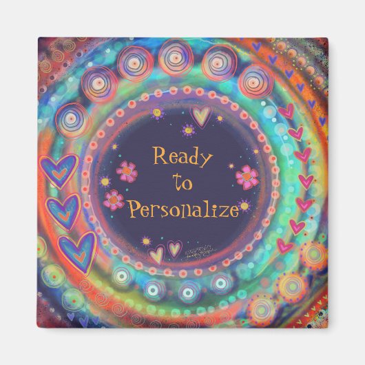 Kleurrijk Pas uw eigen Inspirativity Trendy aan Magneet (Voorkant)