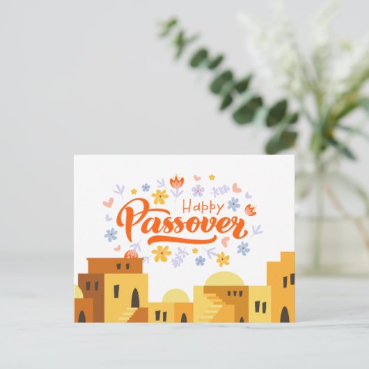 Kleurrijk Pascha Briefkaart (Staand voorkant)