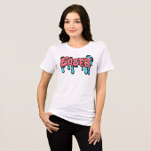 Kleurrijk Pasen Drip Tekst Graffiti Stijl Ontwerp Tri-Blend Shirt (Voorkant volledig)