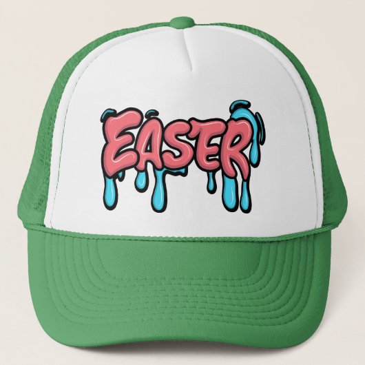 Kleurrijk Pasen Drip Tekst Graffiti Stijl Ontwerp Trucker Pet (Voorkant)