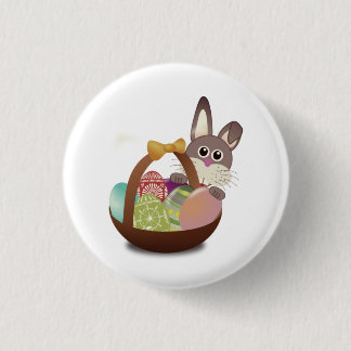 Kleurrijk Pasen Konijn En Eieren Ronde Button 3,2 Cm