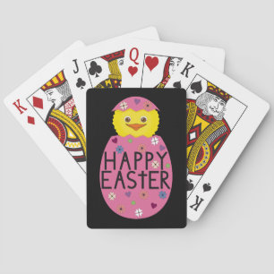 Kleurrijk Pasen Kuiken in Geschilderde Ei Pokerkaarten