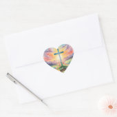 Kleurrijk Pasen Kunst Hart Sticker (Envelop)