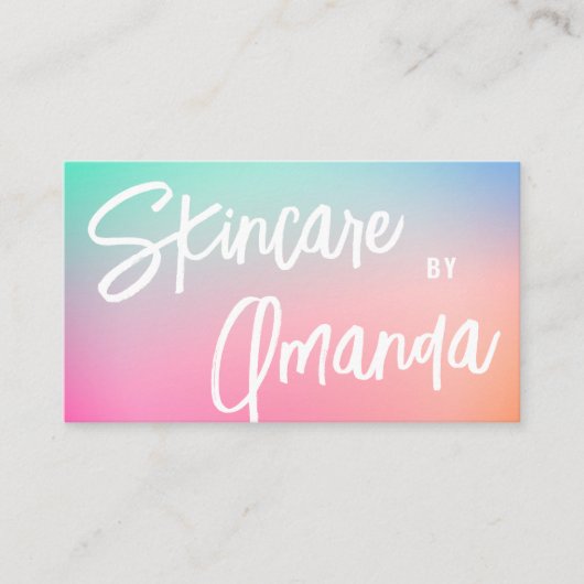 Kleurrijk pasta + modern kalligrafie script visitekaartje (Voorkant)