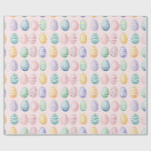 Kleurrijk pasteeleierpatroon cadeaupapier (Vlak)