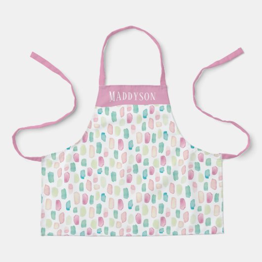 Kleurrijk pasteelschilderpatroon afdrukken schort (Voorkant)