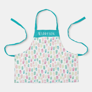 Kleurrijk pasteelschilderpatroon afdrukken schort