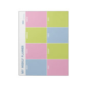 Kleurrijk Pastel Aangepaste Weekplanner Notitieblok (Linkerzijde)