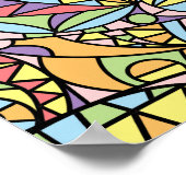 Kleurrijk Pastel Abstract Geometrisch Doodlepatroo Poster (Hoek)