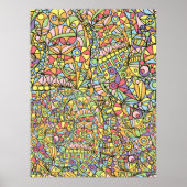 Kleurrijk Pastel Abstract Geometrisch Doodlepatroo Poster (Voorkant)