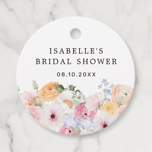 Kleurrijk Pastel Bloemig Bruiloftsfeest Bedankjes Labels (Voorkant)
