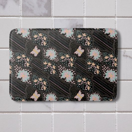 Kleurrijk Pastel Bloemmotief Vlinders Batic Patroo Badmat