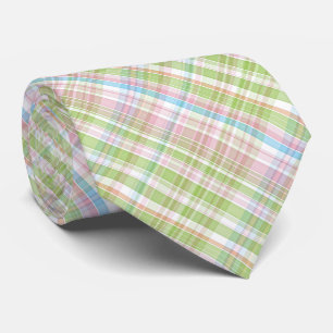 Kleurrijk Pastel Diagonaal Tartan Schotse Ruit Pat Stropdas