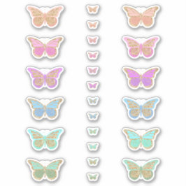 Kleurrijk pastel Glitter Butterflies Sticker