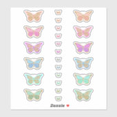 Kleurrijk pastel Glitter Butterflies Sticker (Vel)