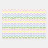 Kleurrijk Pastel Golvende Lijnen Zigzag Vierkant P Inpakpapier Vel (Voorkant)