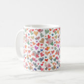 Kleurrijk pastel Heart Pattern Cute Girly Koffiemok (Voorkant links)