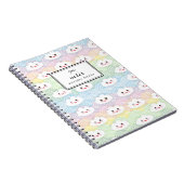 Kleurrijk Pastel Kawaii Wolken Patroon Persoonlijk Notitieboek (Rechterzijde)