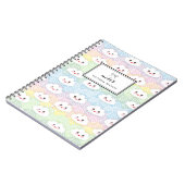 Kleurrijk Pastel Kawaii Wolken Patroon Persoonlijk Notitieboek (Linkerzijde)
