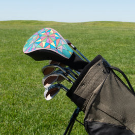 Kleurrijk Pastel Mozaïek Driehoek Ster Patroon Golfheadcover