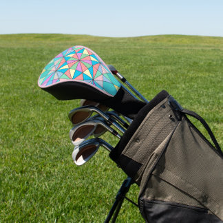 Kleurrijk Pastel Mozaïek Driehoek Ster Patroon Golfheadcover