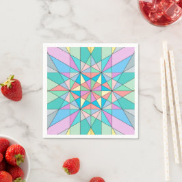 Kleurrijk Pastel Mozaïek Driehoek Ster Patroon Servet