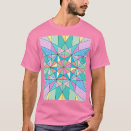 Kleurrijk Pastel Mozaïek Driehoek Ster Patroon T-shirt