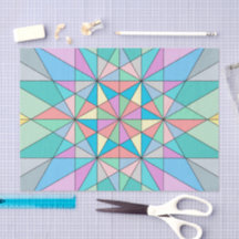 Kleurrijk Pastel Mozaïek Driehoek Ster Patroon