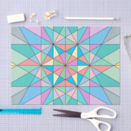 Kleurrijk Pastel Mozaïek Driehoek Ster Patroon Tissuepapier
