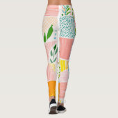 Kleurrijk Pastel Patchwork Preppy Leggings (Achterkant)