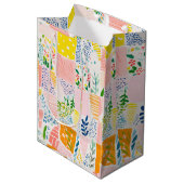 Kleurrijk Pastel Patchwork Preppy Medium Cadeauzakje (Voorkant Gekanteld)
