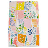 Kleurrijk Pastel Patchwork Preppy Medium Cadeauzakje (Achterkant)