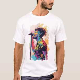 Kleurrijk Pastel Pop Art Zanger Grafisch - Kleurri T-shirt
