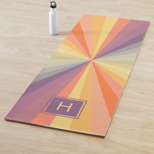 Kleurrijk Pastel Regenboog Monogram Yogamat (In situ)