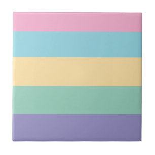 Kleurrijk Pastel Strepen Patroon Tegeltje