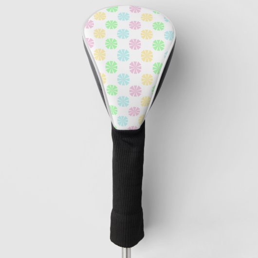 Kleurrijk pastelbloempatroon golfheadcover (Voorkant)