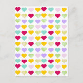 Kleurrijk pastelhartspatroon briefkaart (Voorkant)