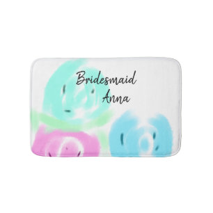 Kleurrijk pastelkleur waterverf bloemstuk bruidsme badmat